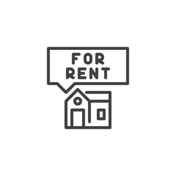 House for rent line icon — Stock Vector