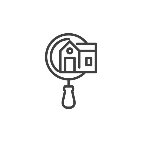 Real estate search line icon — Stock Vector