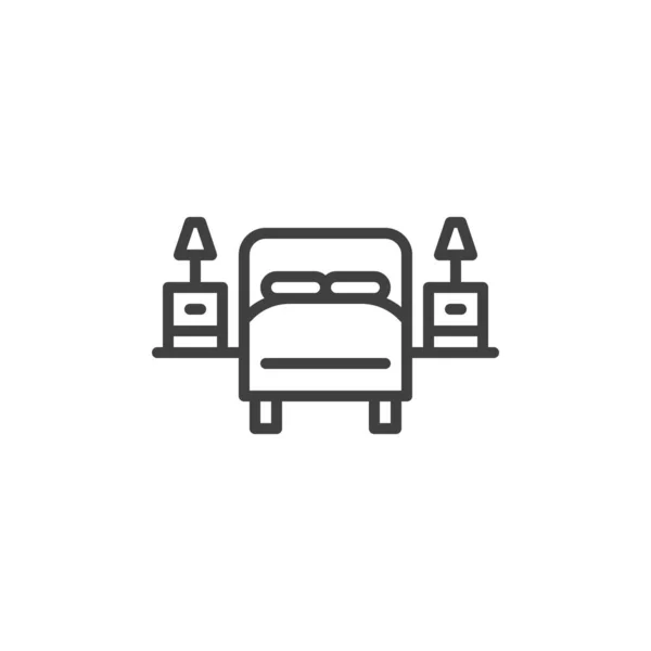 Pictogram van de lijn van de slaapkamer — Stockvector