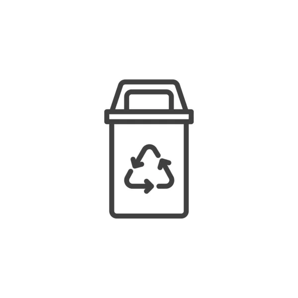 Icono de línea de papelera de reciclaje — Vector de stock