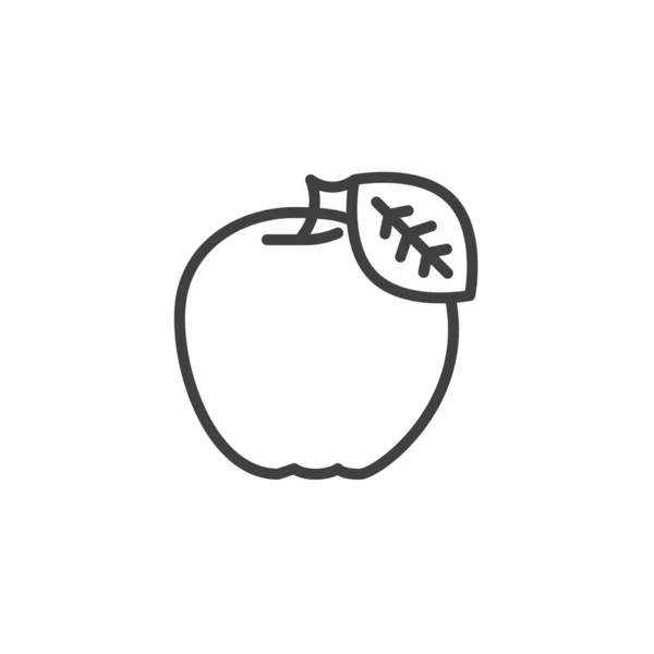 Ligne de fruits pomme icône — Image vectorielle