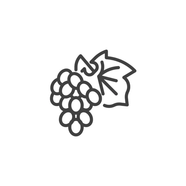 Grapes fruit line icon — Vector de stock