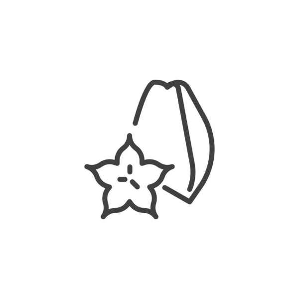 Karambola gyümölcs vonal ikon — Stock Vector
