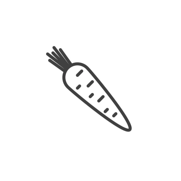 Zanahoria línea vegetal icono — Vector de stock