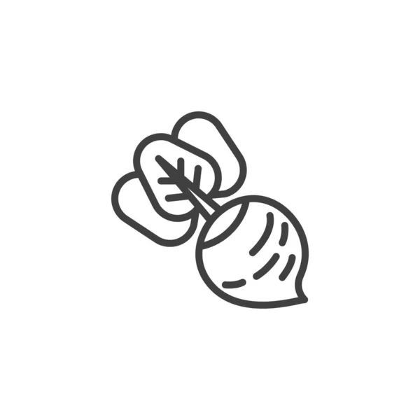 Beetroot vegetable line icon — Stok Vektör