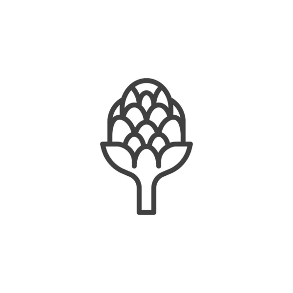 Icono de línea de alcachofa — Vector de stock