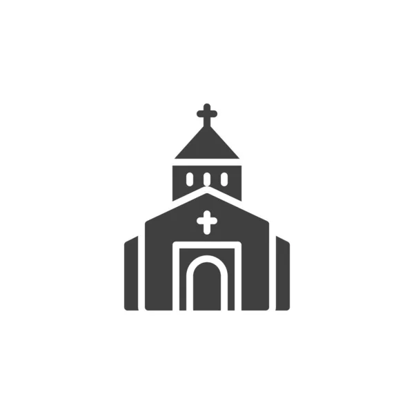 Mosteiro edifício vetor ícone — Vetor de Stock