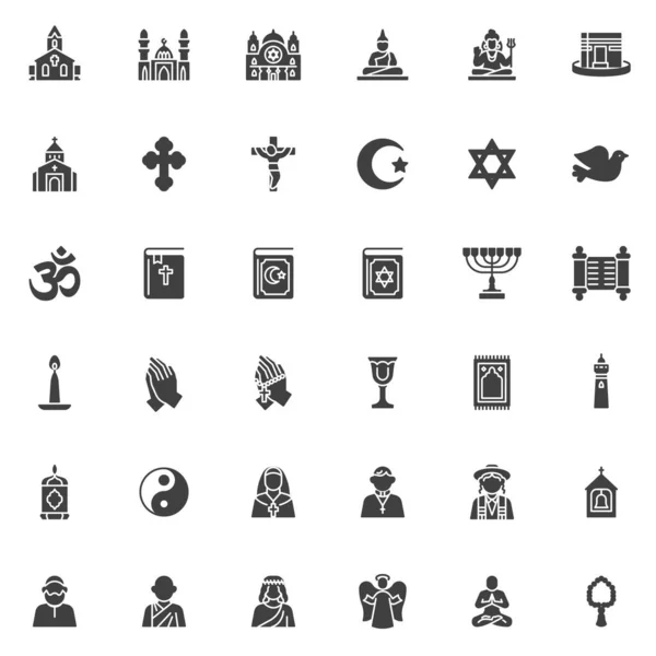 Ensemble d'icônes vectorielles de religion — Image vectorielle