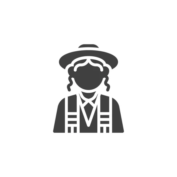 Rabbi with payot vector icon — Stock Vector