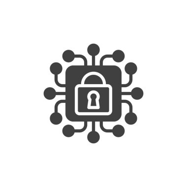 Cyber lock vector icon
