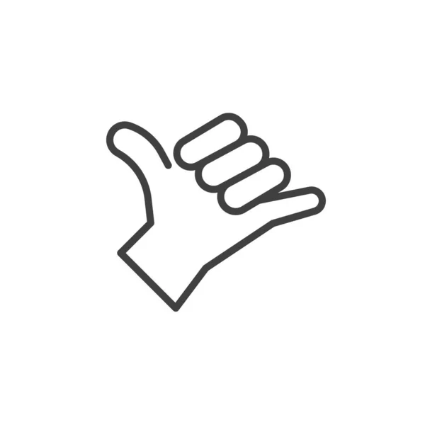 Hang loose hand sign line icon — Image vectorielle