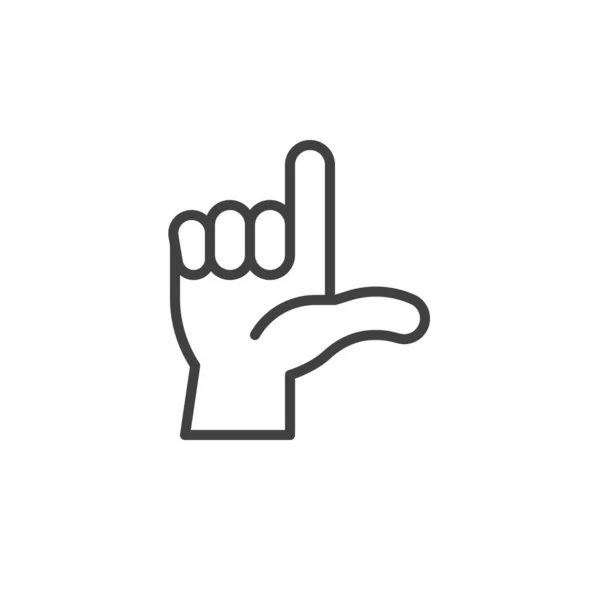 Loser hand sign line icon — Stock Vector