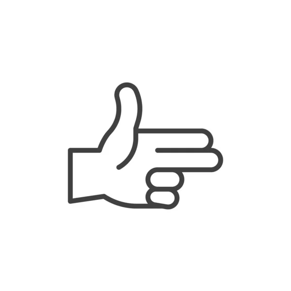 Bang bang hand gesture line icon — Stockvektor