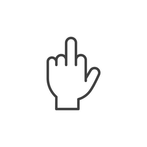 Hand middle finger line icon — Stock Vector