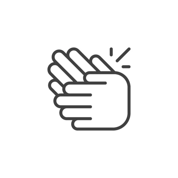 Clapping hands line icon — Stock Vector