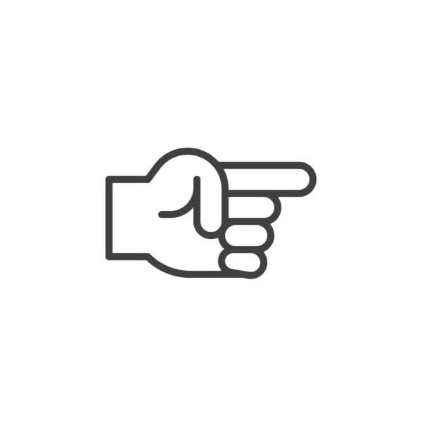Ícone da linha de gesto da mão direita — Vetor de Stock