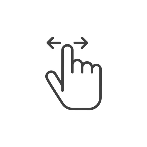 Horizontal swipe gesture line icon — стоковый вектор