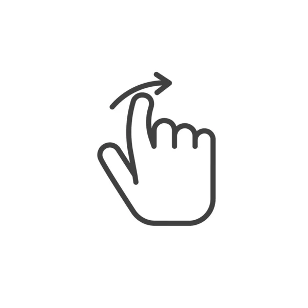 Flick up icona linea gesto — Vettoriale Stock