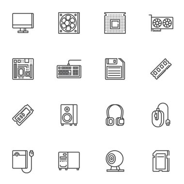 Bilgisayar bileşeni satır simgeleri ayarlandı