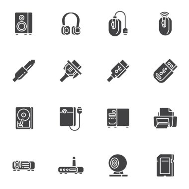 Bilgisayar donanım vektör simgeleri ayarlandı