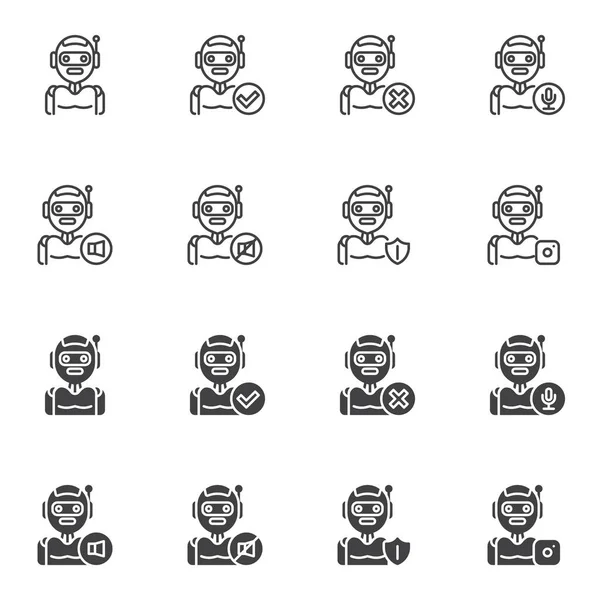 Conjunto de iconos de inteligencia artificial — Vector de stock