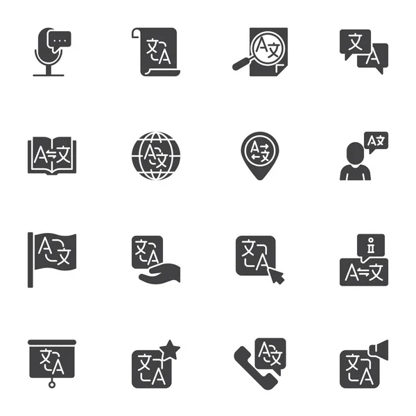 Foreign language translate vector icons set — Wektor stockowy