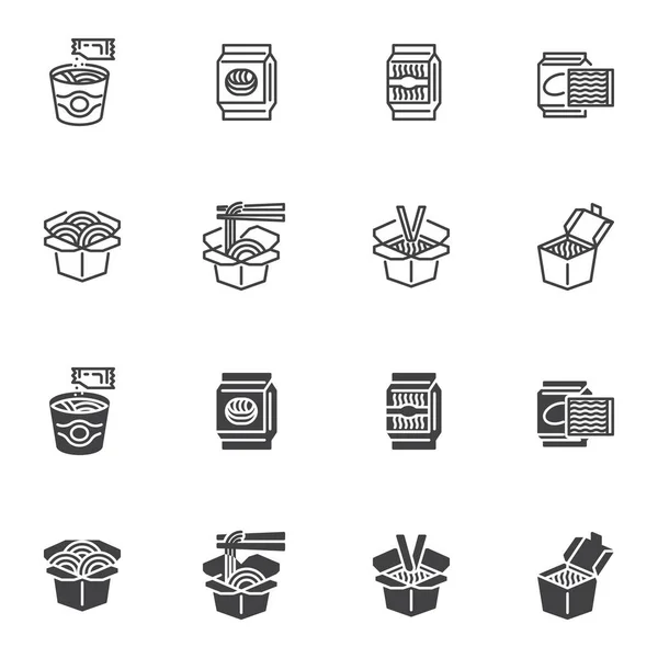 Asian Noodles icon set — Archivo Imágenes Vectoriales