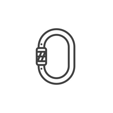 Karabina kancası çizgi simgesi