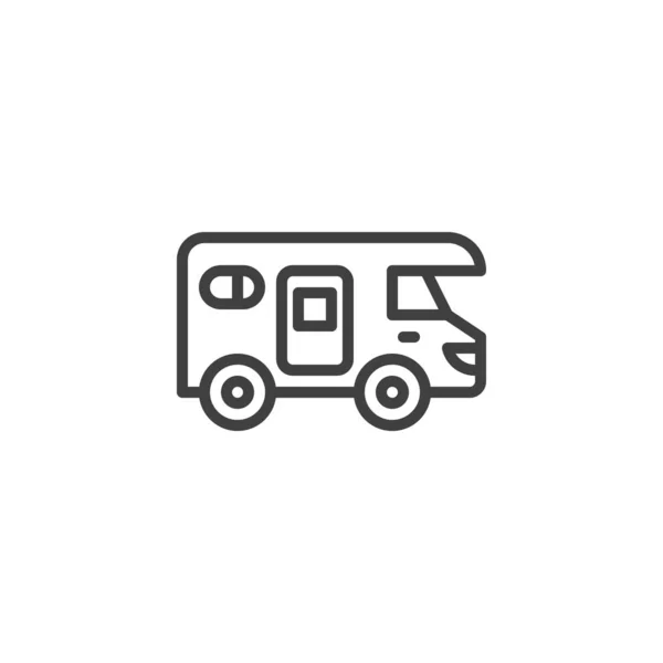 Camper van line icon — Stock Vector