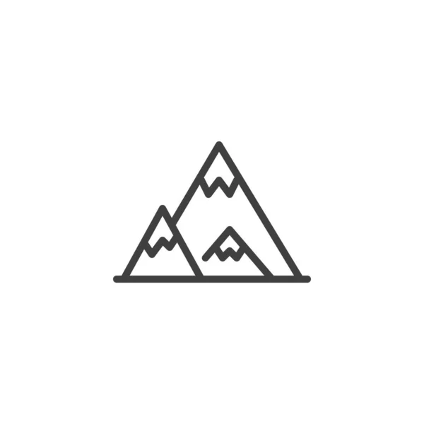 Montañas nevadas línea icono — Vector de stock