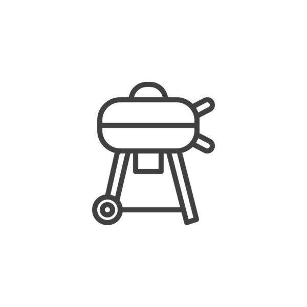 BBQ grill line icon — Stock Vector
