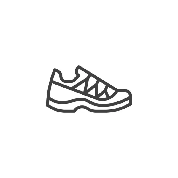 Hiking shoes line icon — Stock Vector