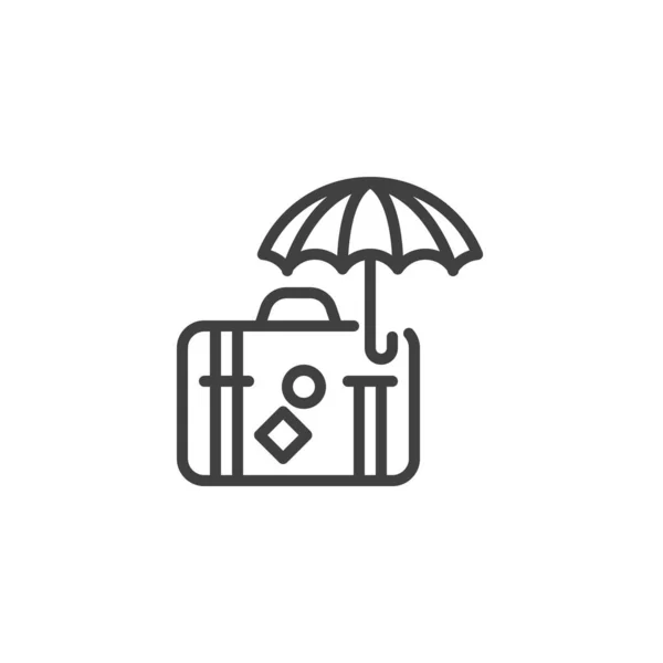 Luggage insurance line icon — Archivo Imágenes Vectoriales