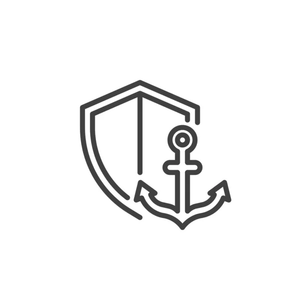 Marine Insurance line icon — 图库矢量图片