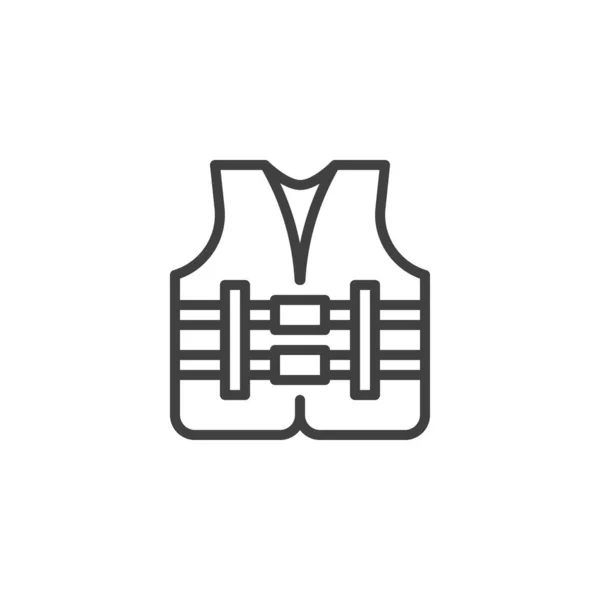 Life vest ícone de linha — Vetor de Stock