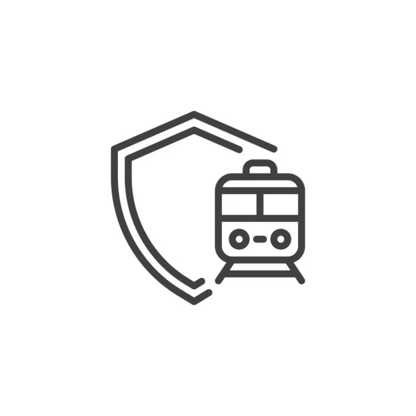 Railway travel insurance line icon — Stock vektor