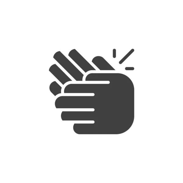 Aplaudiendo icono vector manos — Vector de stock