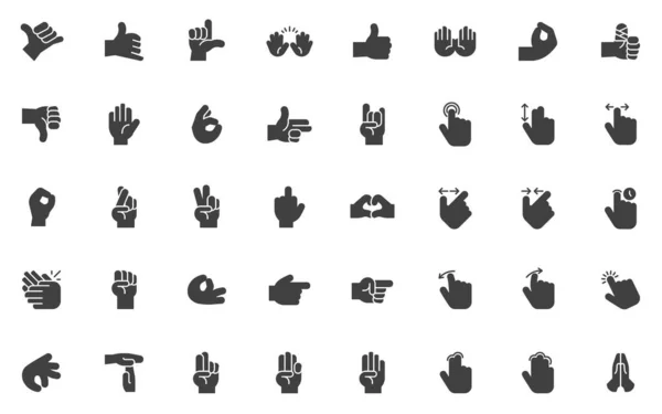 Set di icone vettoriali gesti della mano — Vettoriale Stock