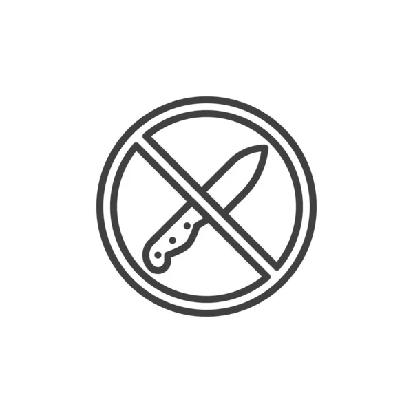 No knife prohibition sign line icon — Stockový vektor