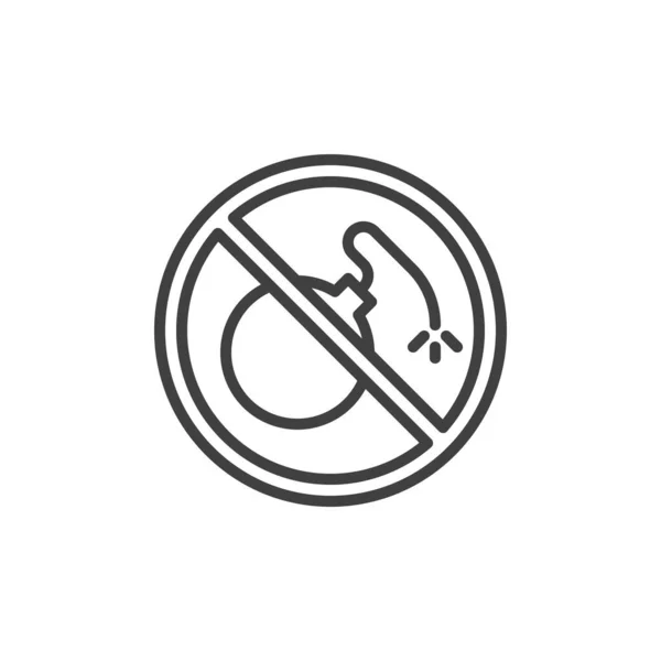 No bomb prohibited sign line icon — Stock vektor
