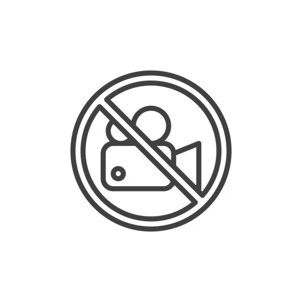 No video recording sign line icon — Wektor stockowy