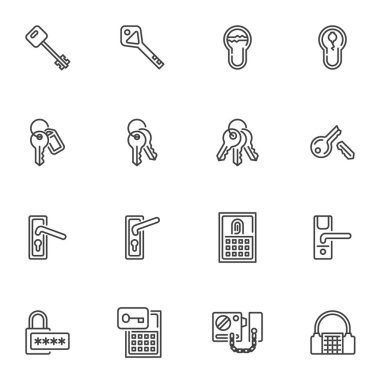 Anahtar kilidi ve kapı kolu satır simgeleri ayarlandı