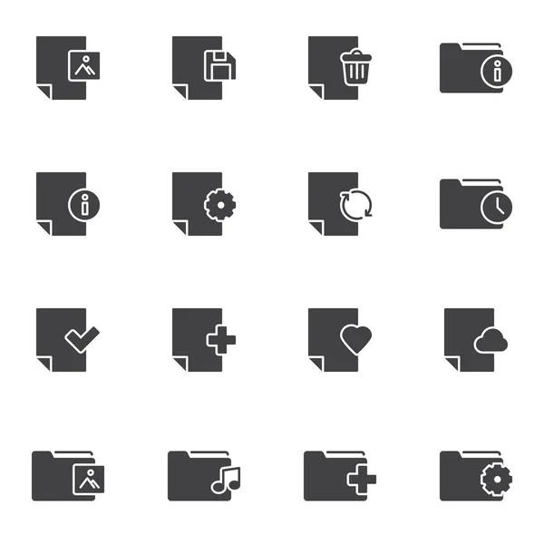 Folders and files vector icons set — Stockvector