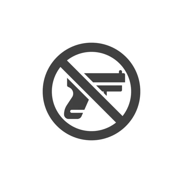 Nenhum ícone de vetor de sinal de proibição de arma — Vetor de Stock
