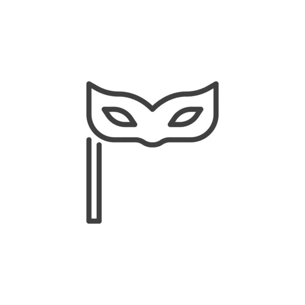 Carnaval masker lijn pictogram — Stockvector