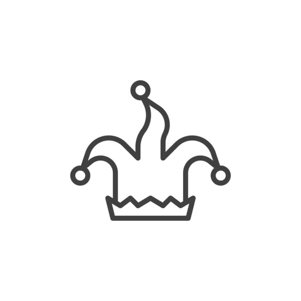 Chapeau clown ligne icône — Image vectorielle