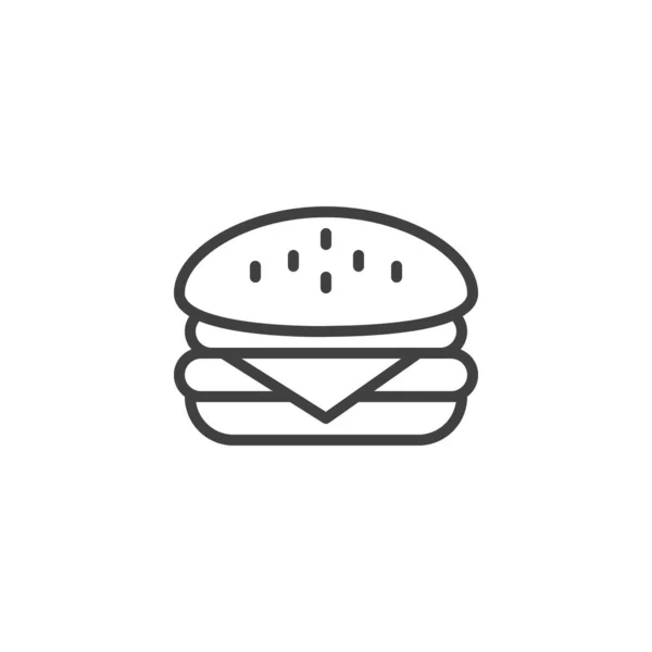 Línea de la hamburguesa icono — Vector de stock