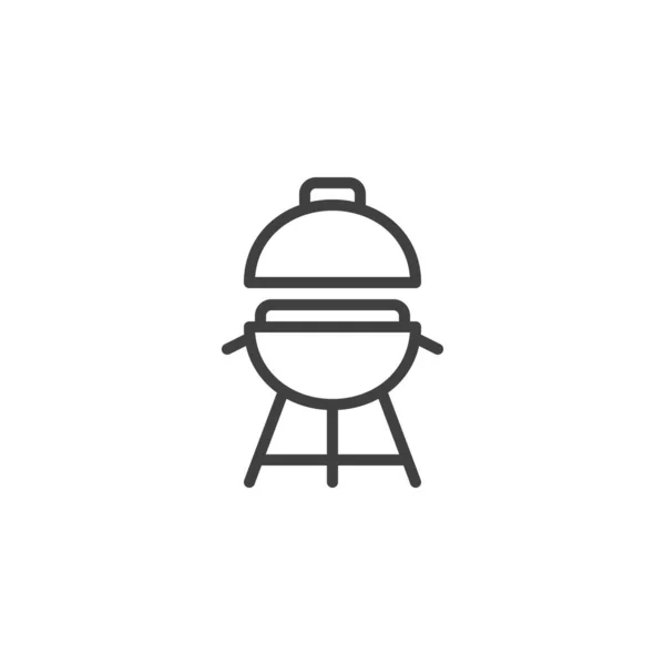 BBQ icona linea griglia — Vettoriale Stock