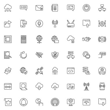 Ağ ve iletişim çizgisi simgeleri ayarlandı