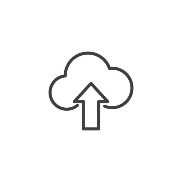 Carregar ícone de linha de nuvem —  Vetores de Stock